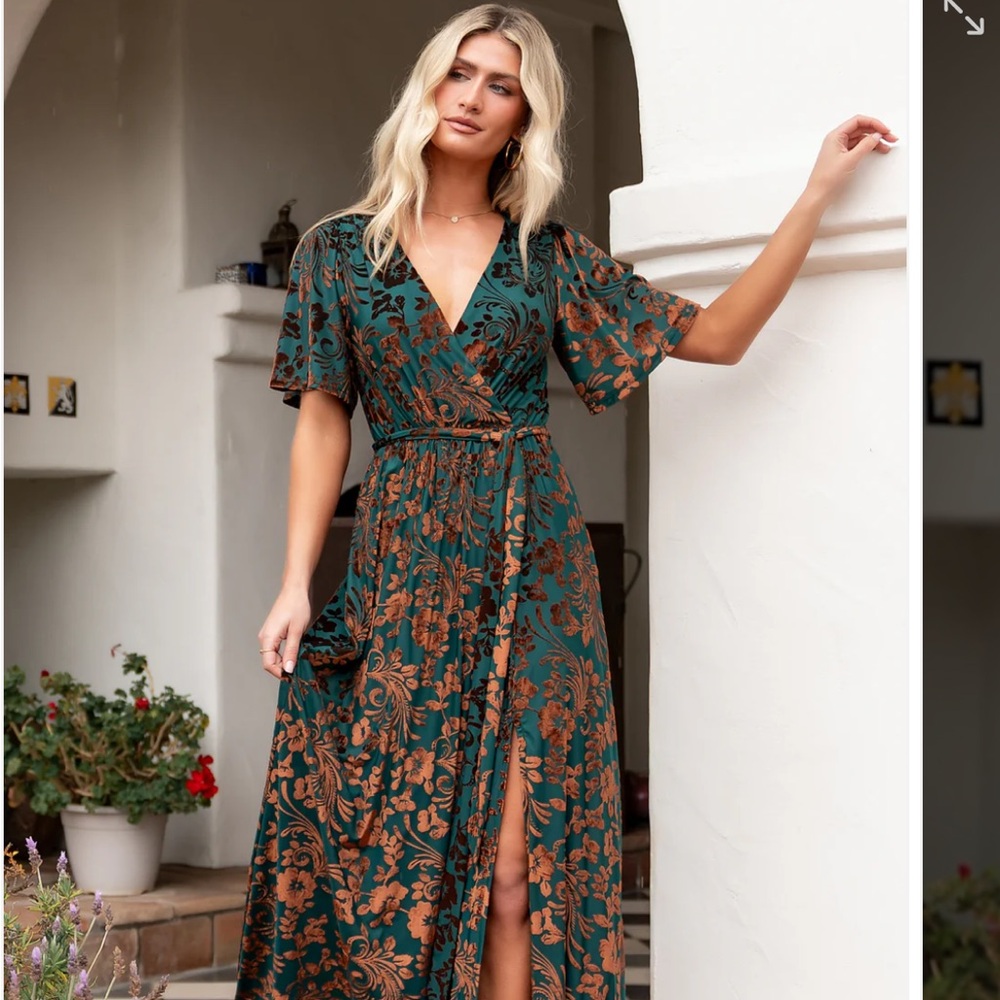 Baltic Born Velvet Wrap Maxi Dress